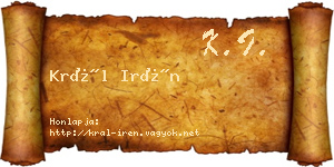 Král Irén névjegykártya